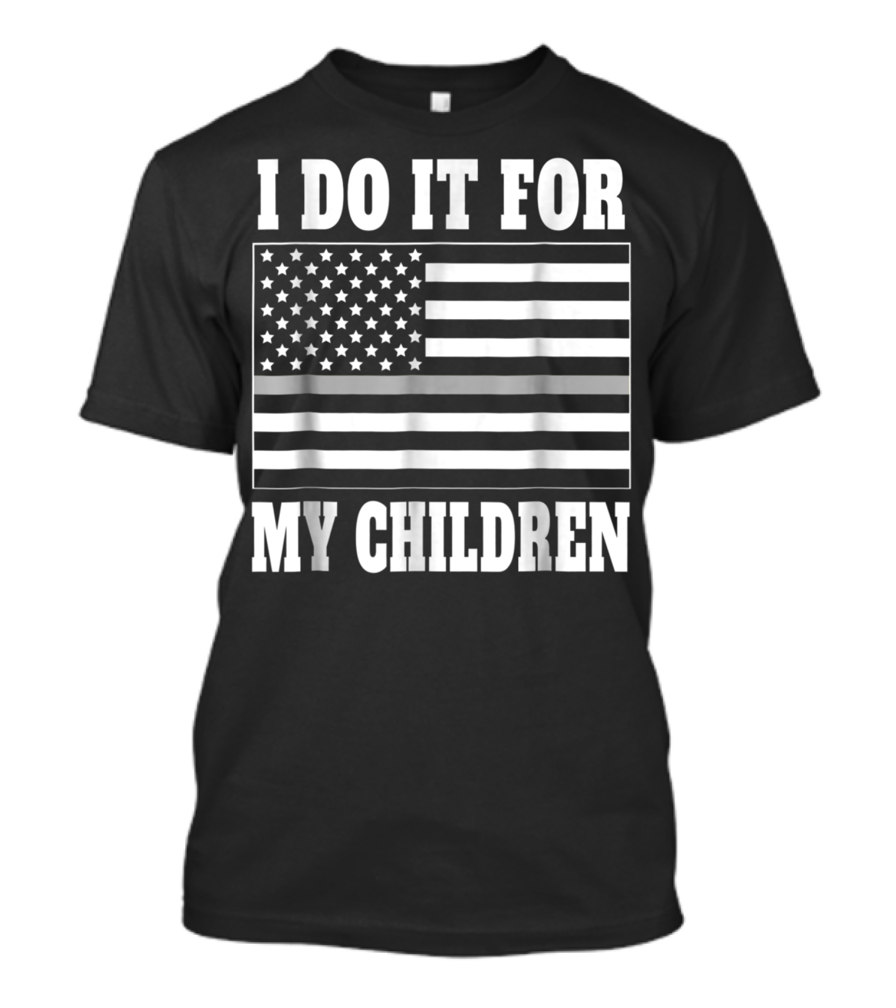 Corrections Officer Dad I Do It For My Children Thin Gray Line Flag T-Shirt