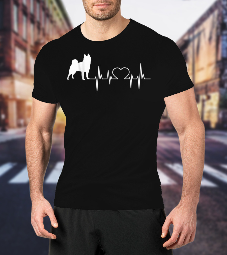 Akita Dog Heartbeat Line 83 T-Shirt
