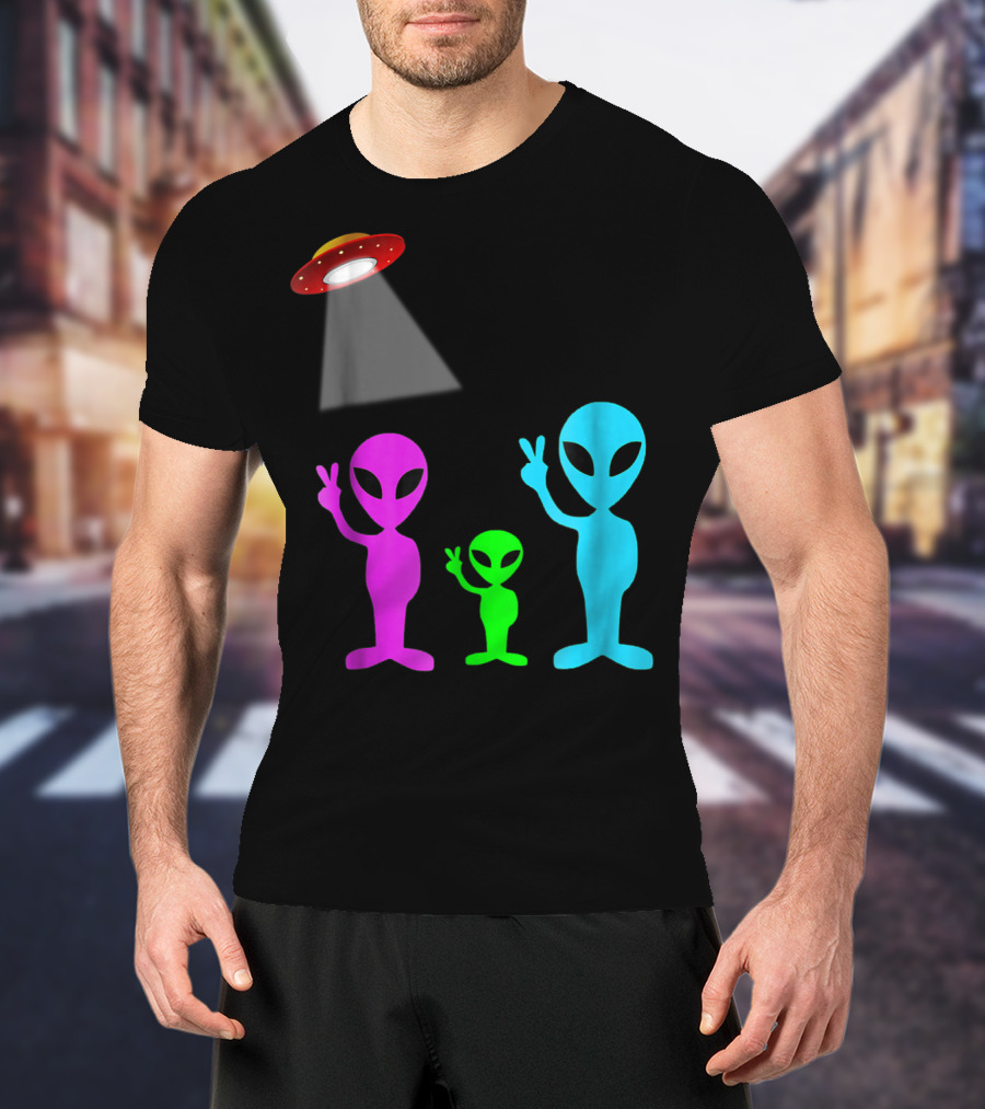 Alien Visitors Fun Space Science Wear Lt88 Peaceful Encounters T-Shirt