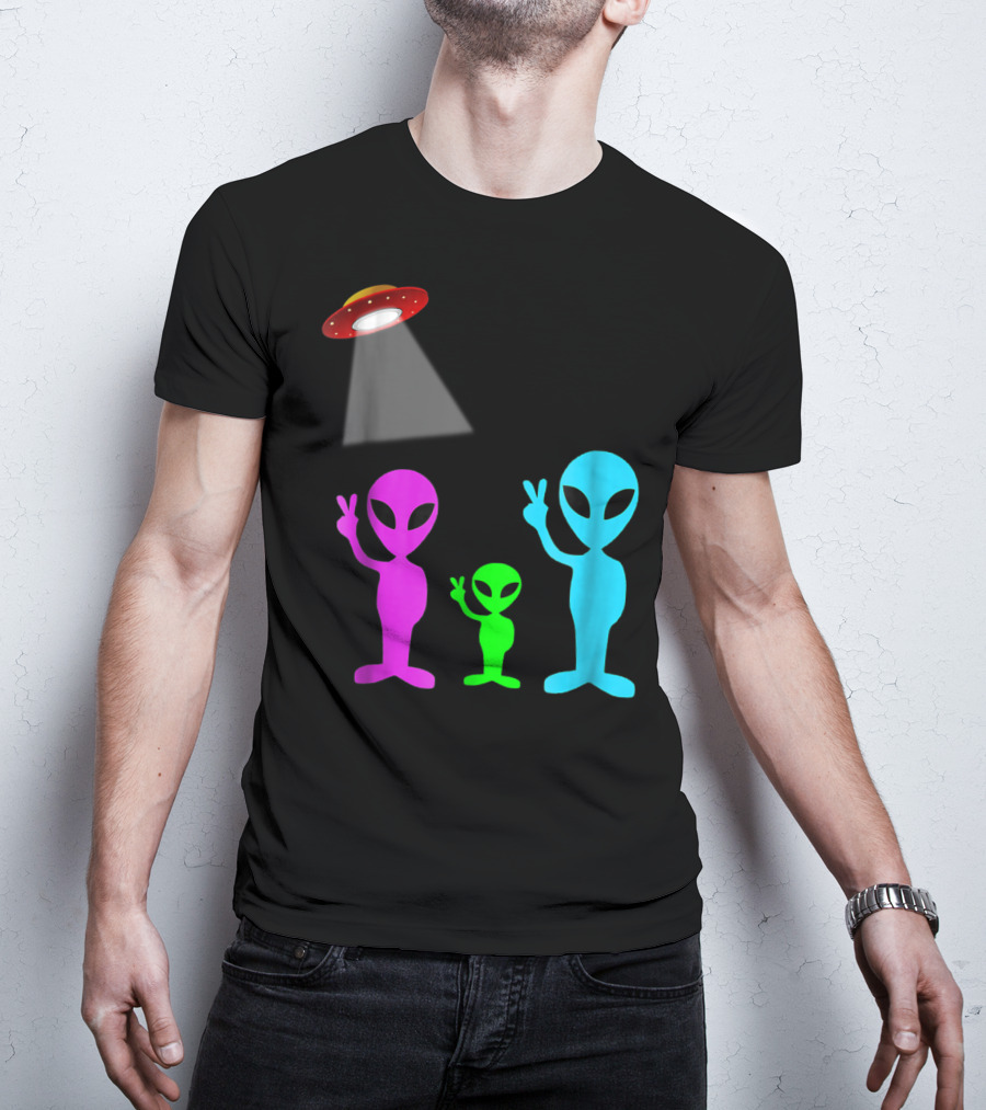 Alien Visitors Fun Space Science Wear Lt88 Peaceful Encounters T-Shirt