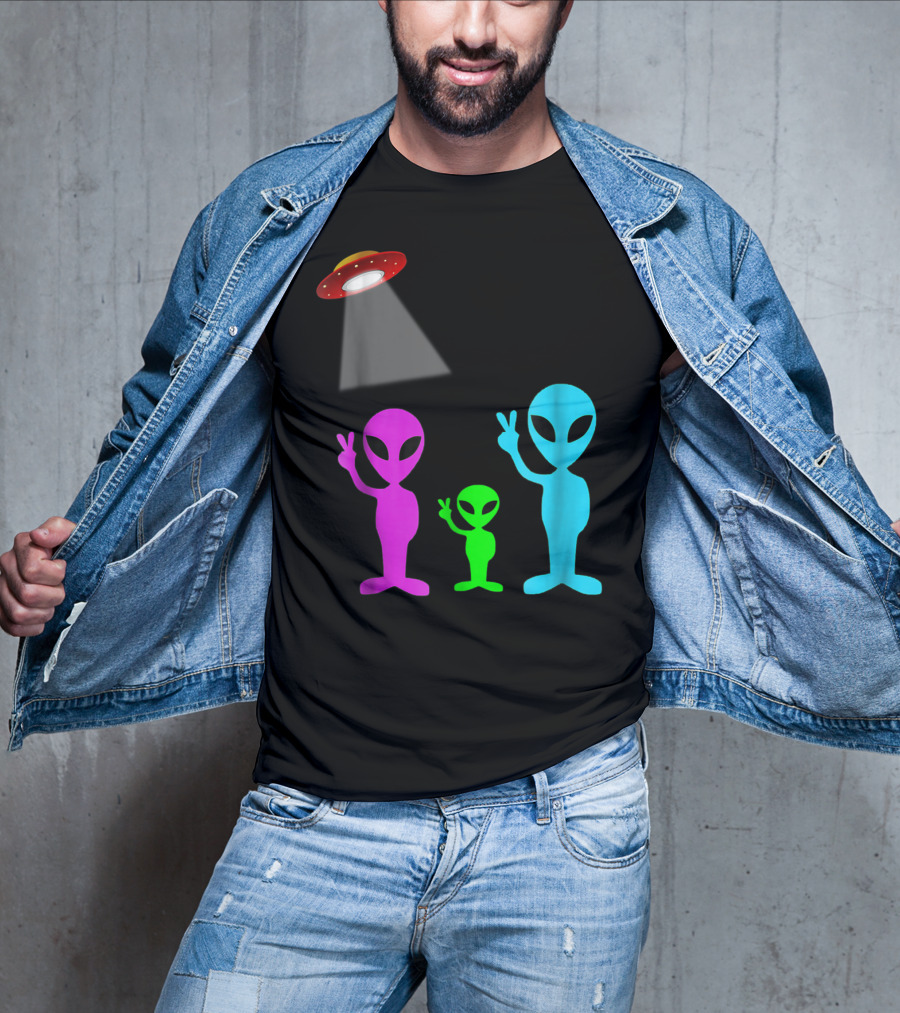 Alien Visitors Fun Space Science Wear Lt88 Peaceful Encounters T-Shirt