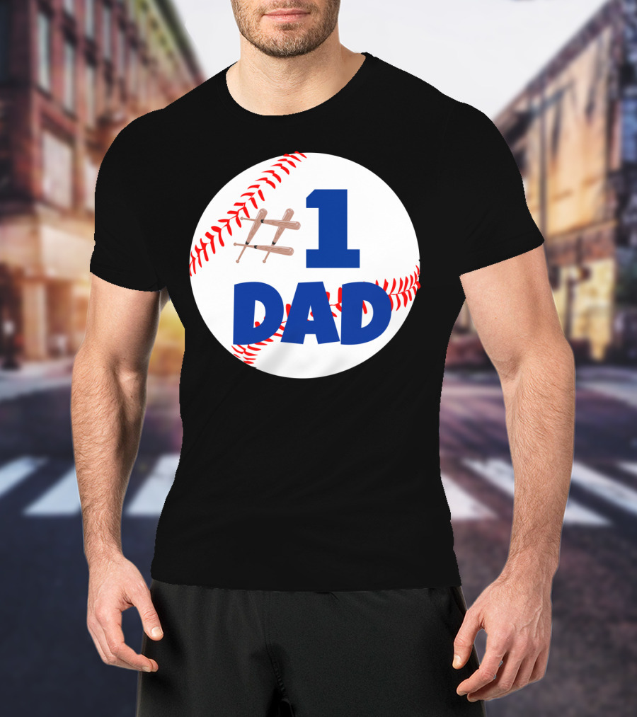 1 Dad Baseball Bats T-Shirt