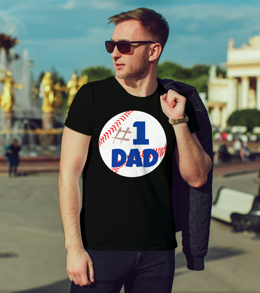 1 Dad Baseball Bats T-Shirt