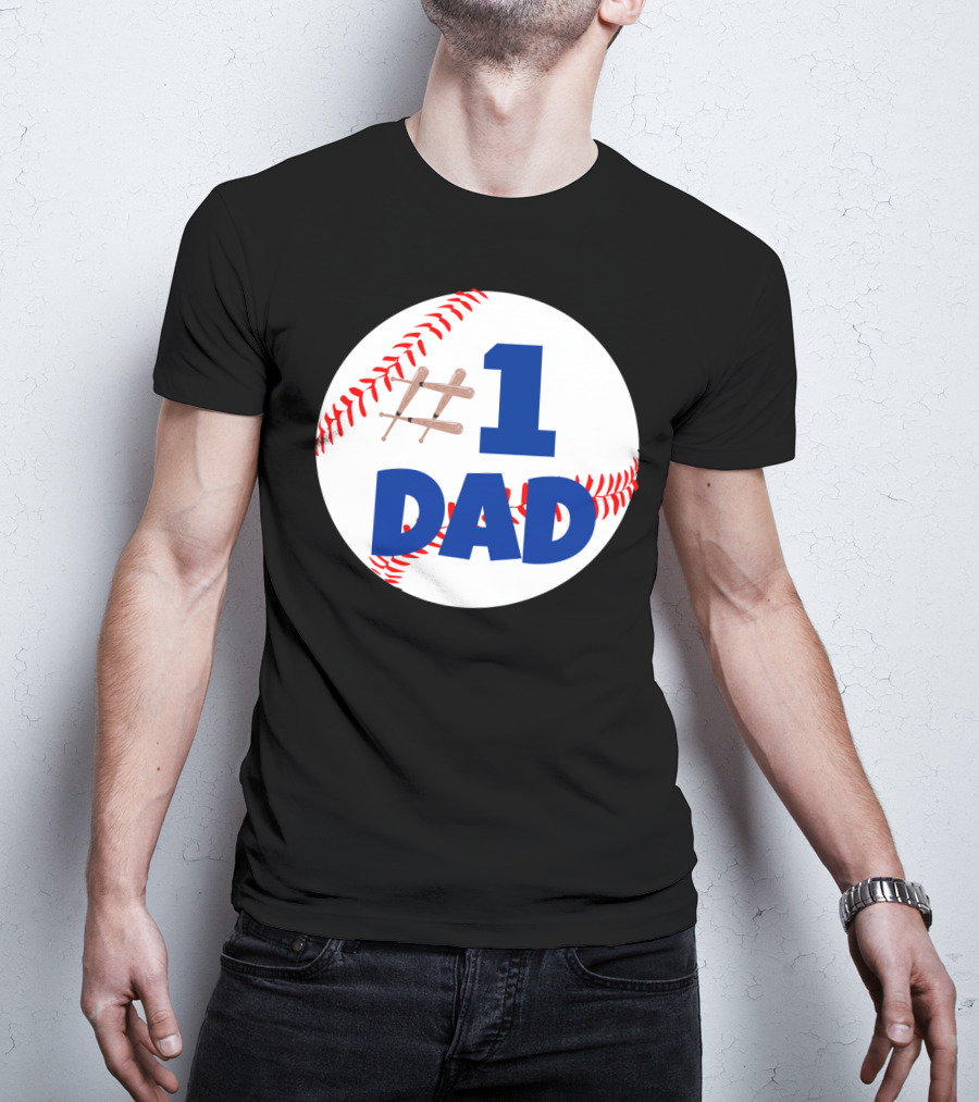 1 Dad Baseball Bats T-Shirt