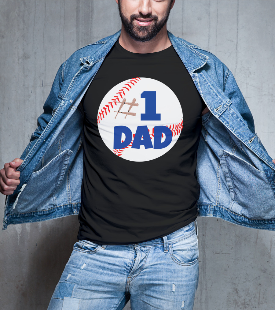1 Dad Baseball Bats T-Shirt