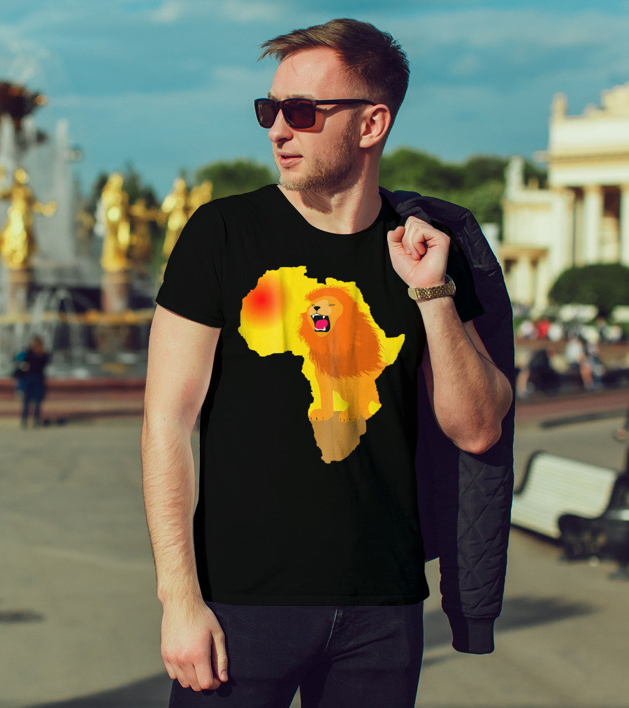 Africa Lion Map Big Five Safari Dad South Animals T-Shirt