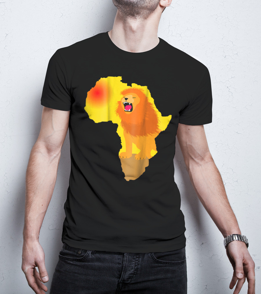 Africa Lion Map Big Five Safari Dad South Animals T-Shirt