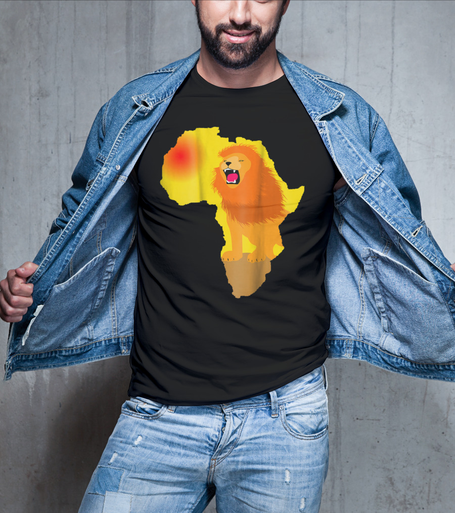 Africa Lion Map Big Five Safari Dad South Animals T-Shirt