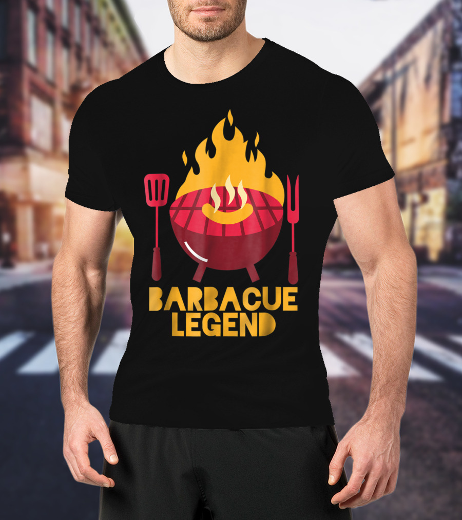 Barbecue Legend Hot BBQ Flaming Grill Grilling Dad62 T-Shirt