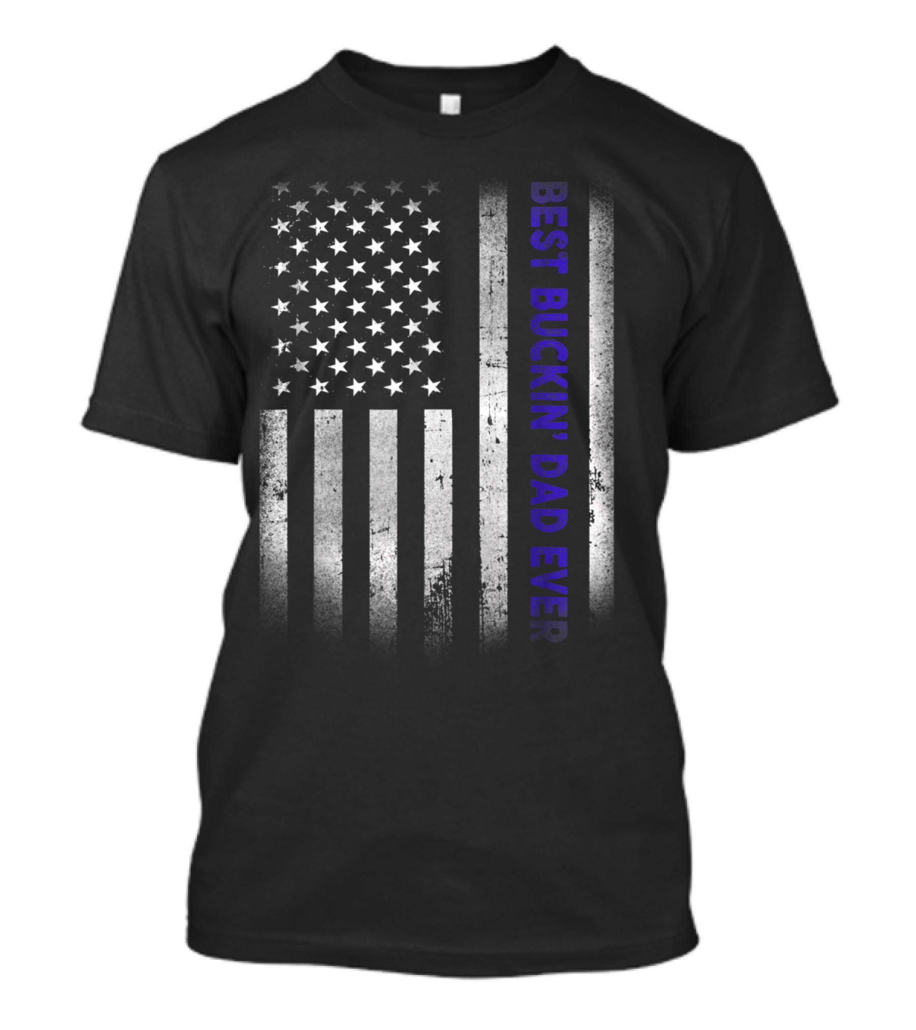BEST BUCKIN DAD EVER American Flag Thin Blue Line T-Shirt