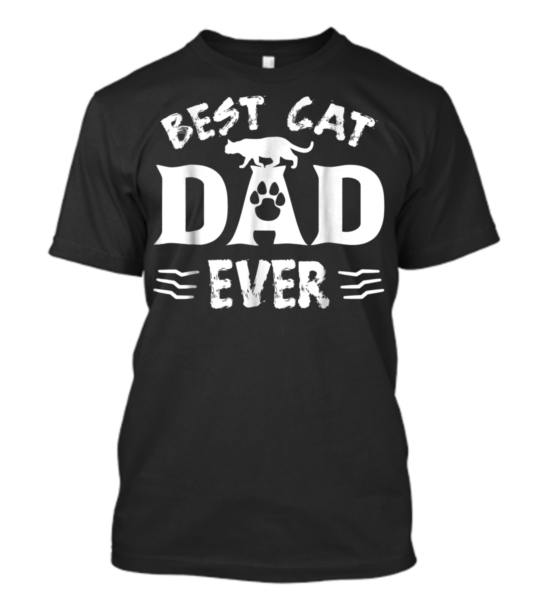 Best Cat Dad Ever Paw Print Funny Cat Lovers T-Shirt