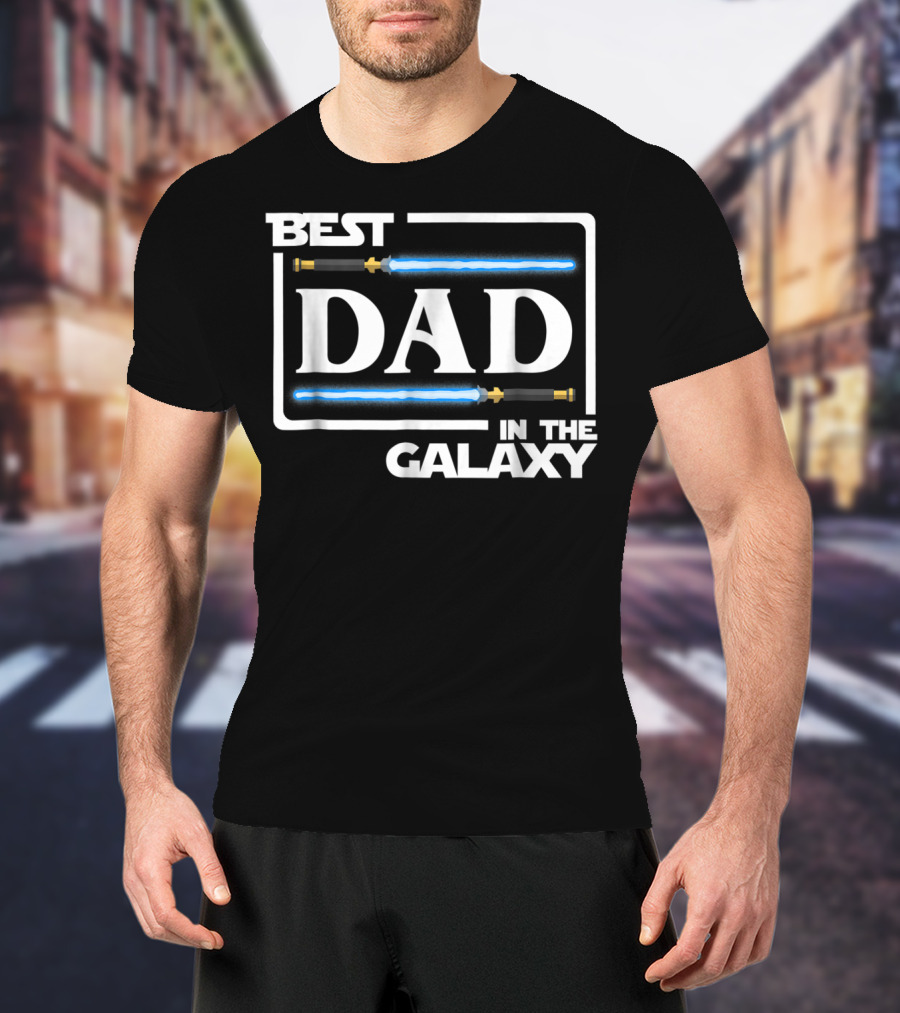 Best Dad In The Galaxy Lightsaber T-Shirt