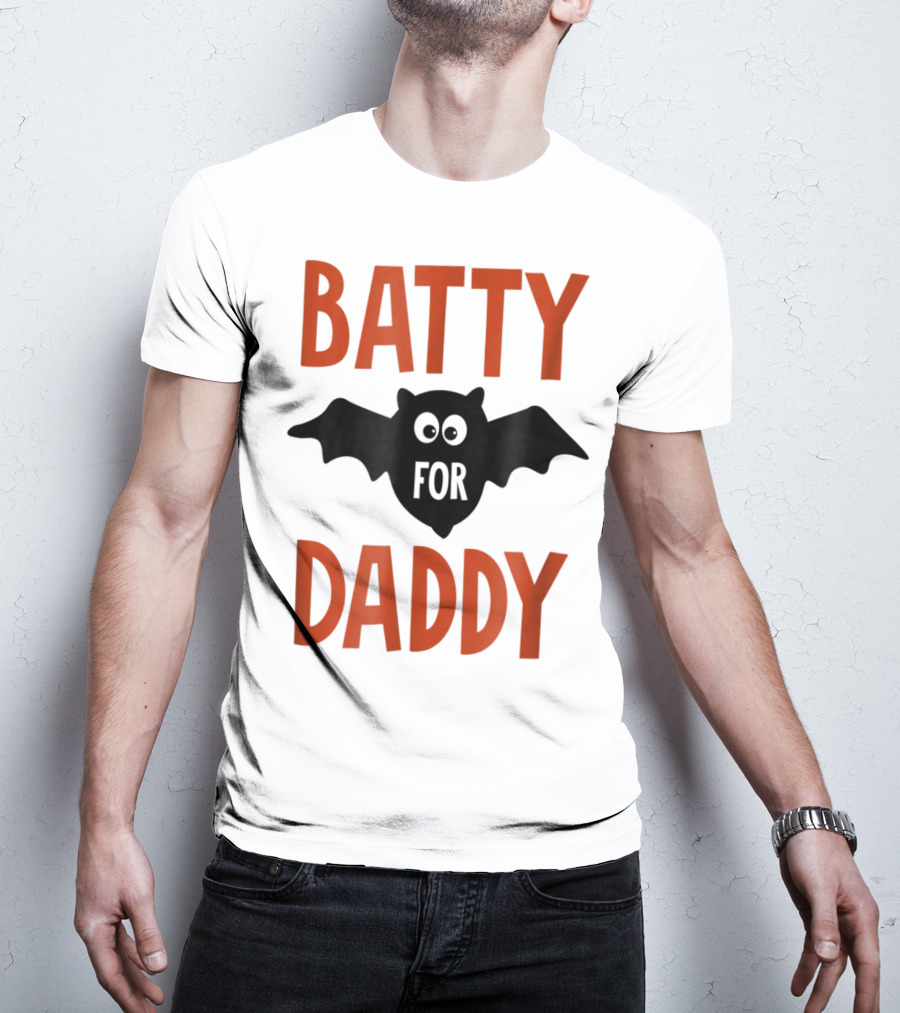 Batty For Daddy Halloween Kids Dad59 T-Shirt