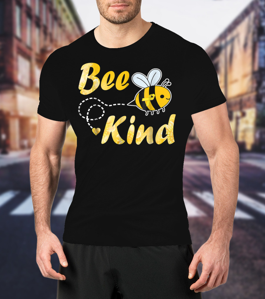 Bee Kind Childhood Cancer Gold Ribbon Warrior64 T-Shirt