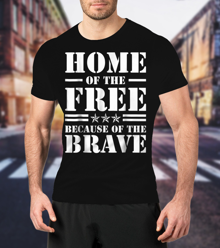 Home Of The Free Because Of The Brave Club Iraq USA Dad Grandpa Veterans Day T-Shirt