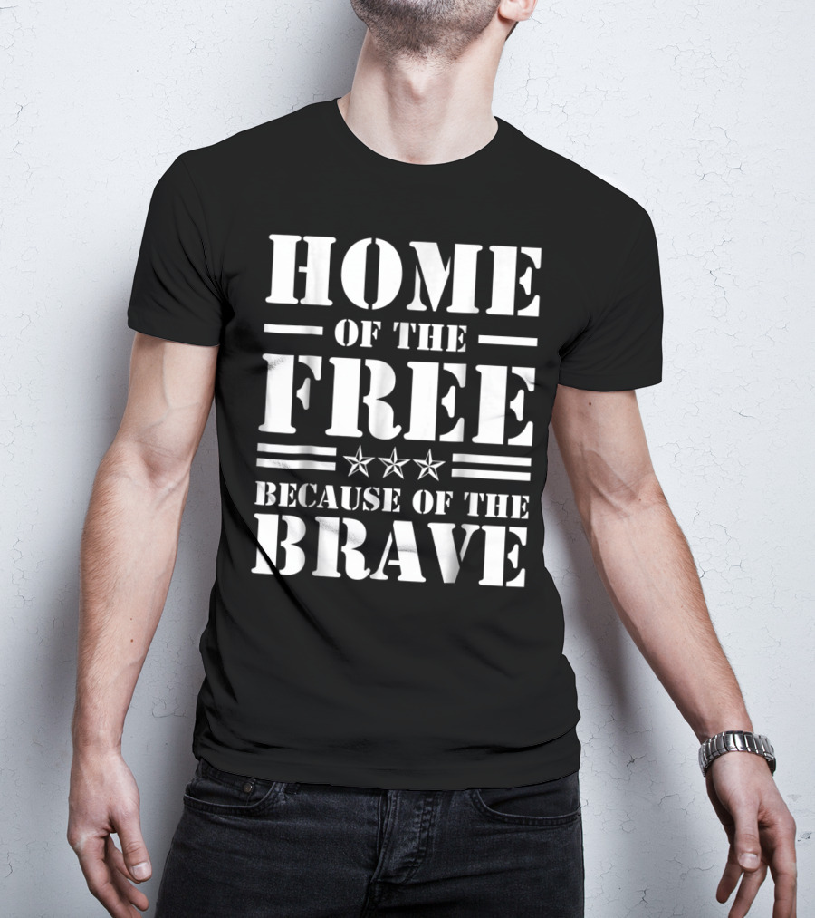 Home Of The Free Because Of The Brave Club Iraq USA Dad Grandpa Veterans Day T-Shirt