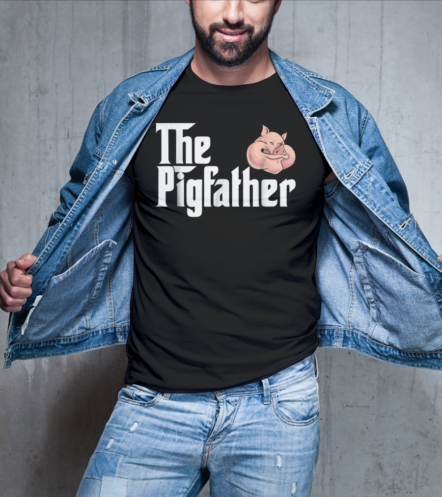 The Pigfather Cute Pig Animal Sleep Piggy Lover Papa T-Shirt