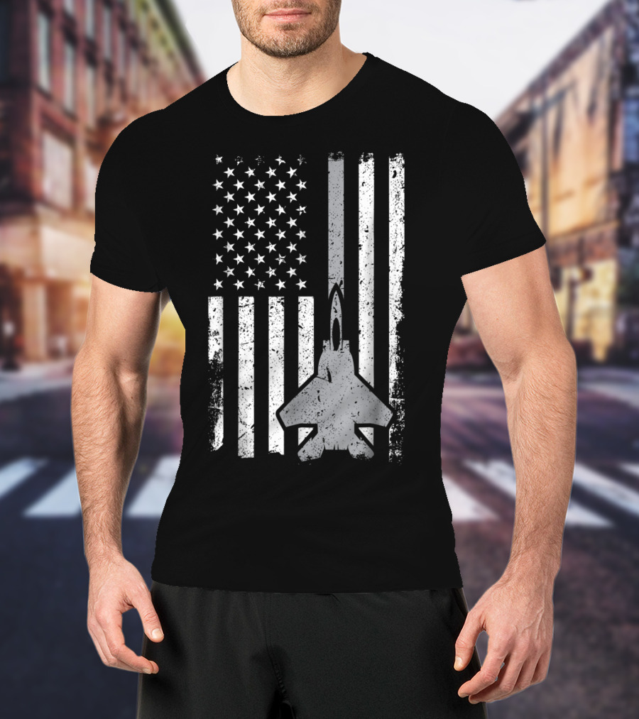 Air Force Veteran Dad Grandpa Uncle Veterans Day American Flag Jet T-Shirt