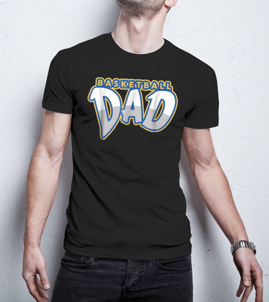 Basketball Dad Bold Blue And Yellow T-Shirt
