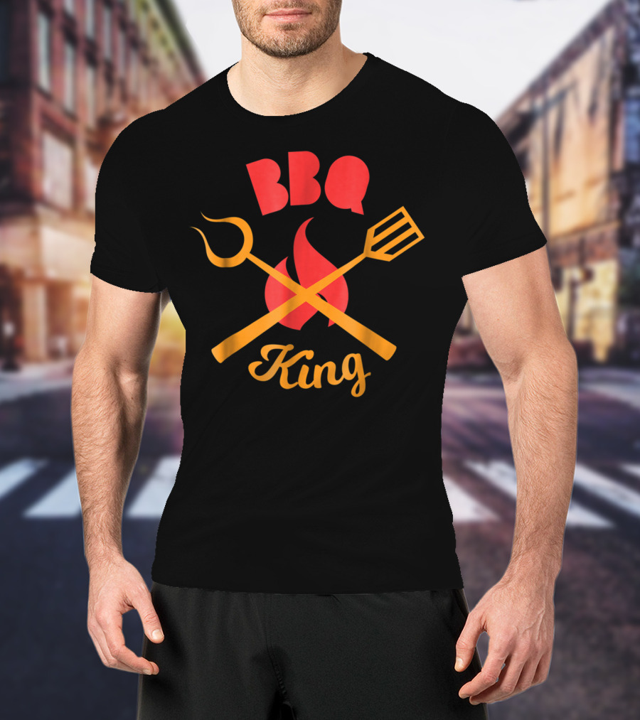 BBQ King Hot Grilled Tools Flame Barbecue T-Shirt