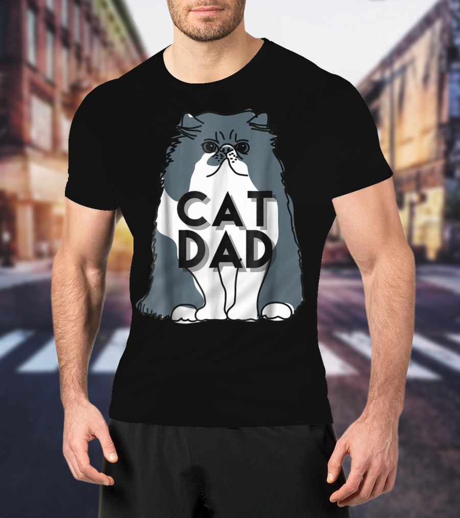 Cat Dad Funny Men Kitty Best T-Shirt