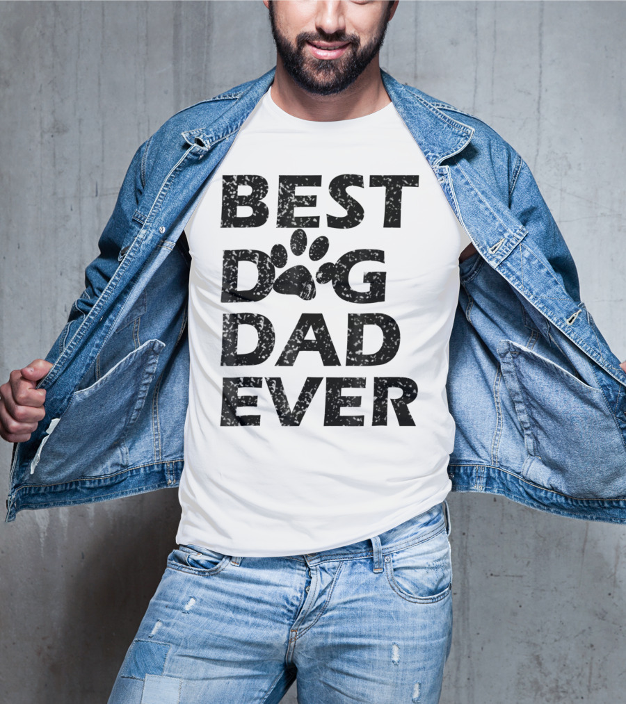 Best Dog Dad Ever Paw Print Men Women13 T-Shirt