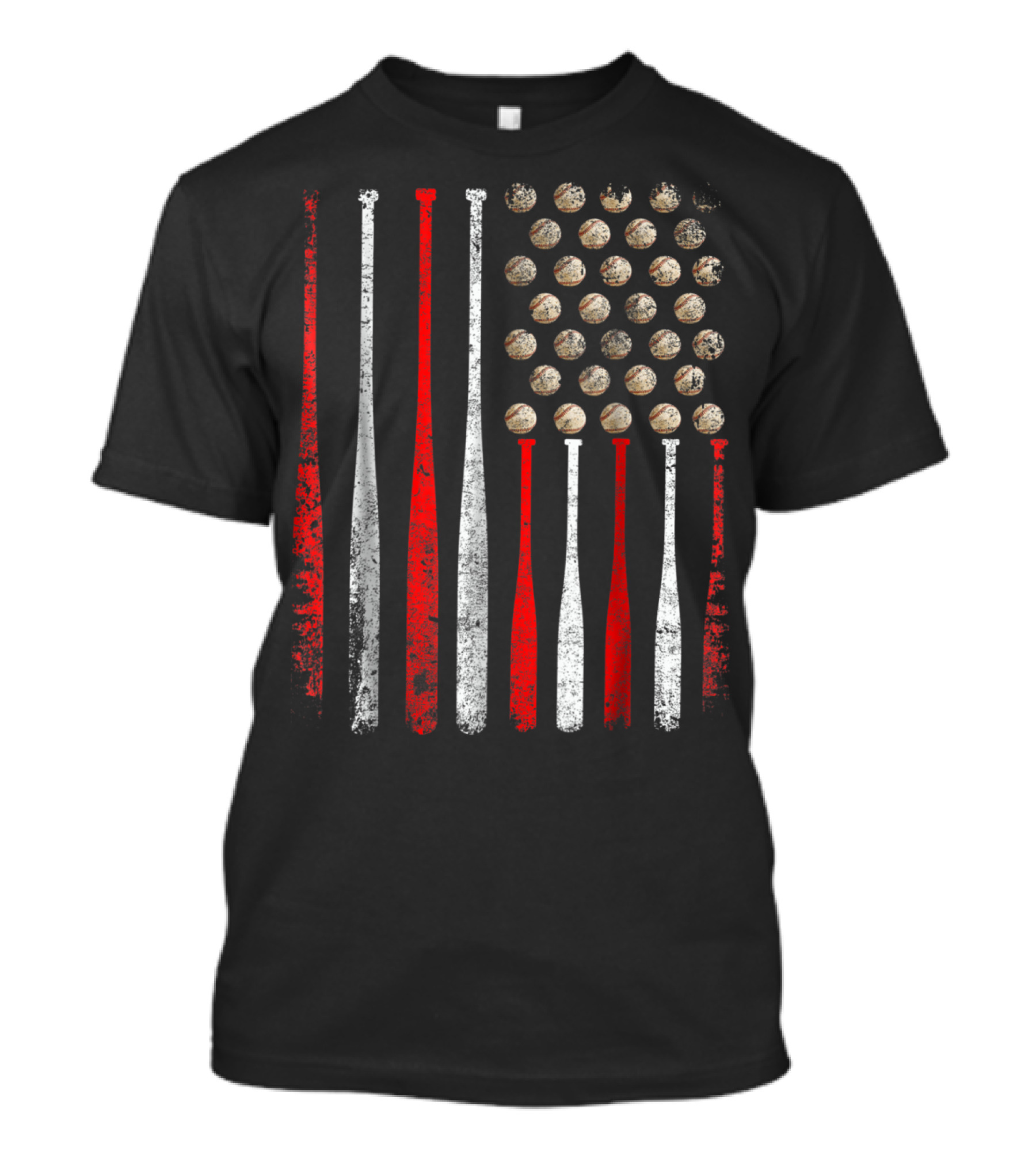 Vintage American Flag Baseball Bats And Balls T-Shirt
