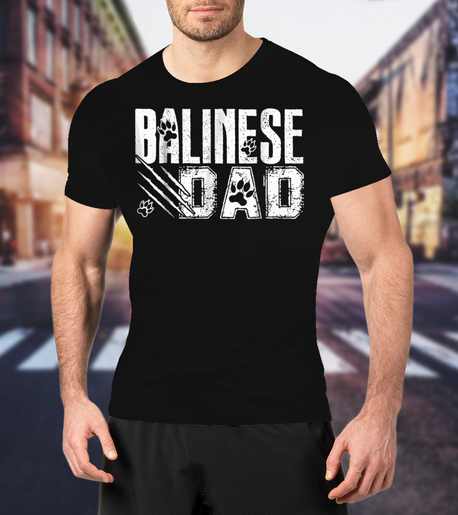 Balinese Dad Paw Prints Claw Marks S68 T-Shirt