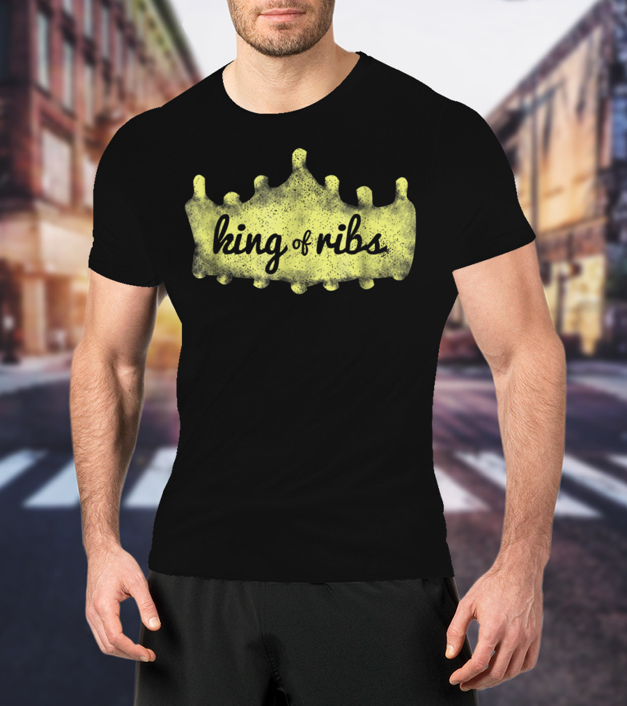King Of Ribs BBQ RIBS King Chef Funny Foodie Dad96 T-Shirt
