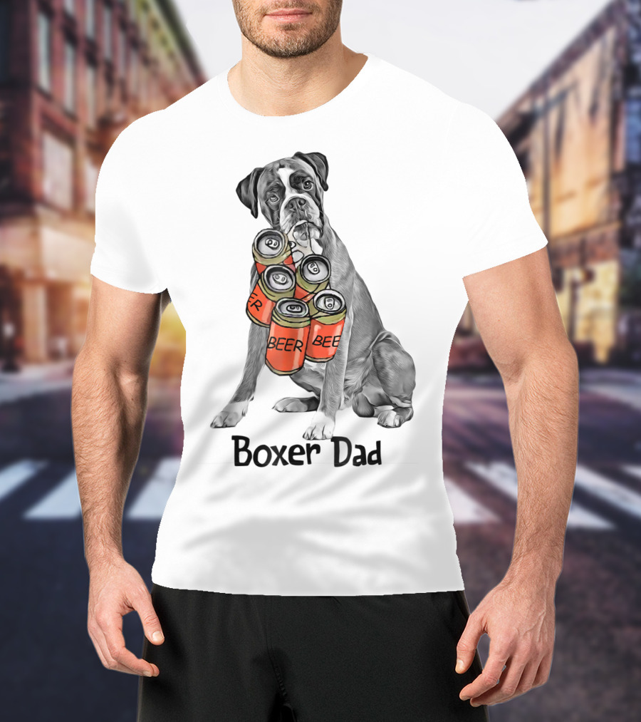 Boxer Dad Beer Can Fetcher T-Shirt