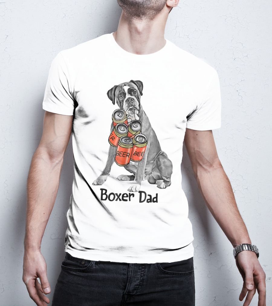 Boxer Dad Beer Can Fetcher T-Shirt