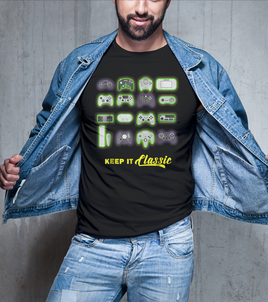Keep It Classic Video Game Controllers For Old School Dad86 T-Shirt