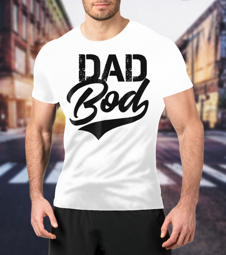 Dad Bod Classic Retro Swoosh Font T-Shirt
