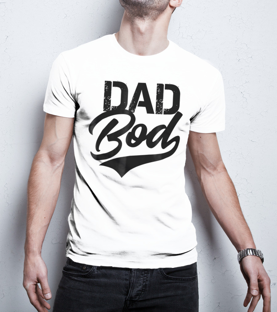 Dad Bod Classic Retro Swoosh Font T-Shirt