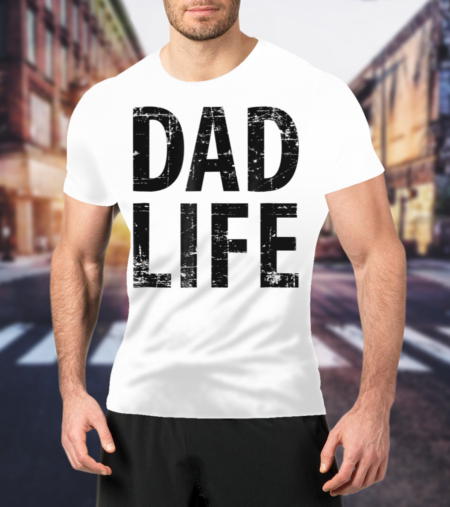 Dad Life Distressed Vintage Dark T-Shirt