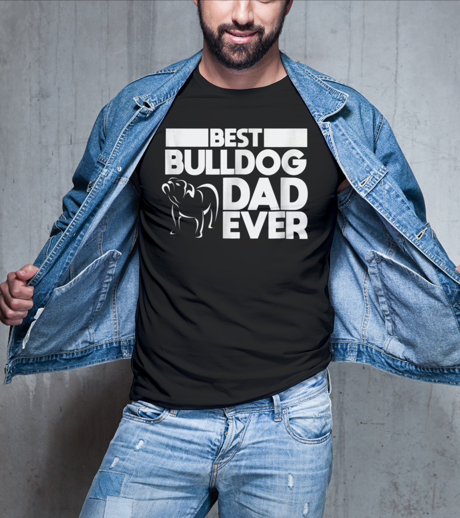 Best Bulldog Dad Ever Boys Frances American24 T-Shirt