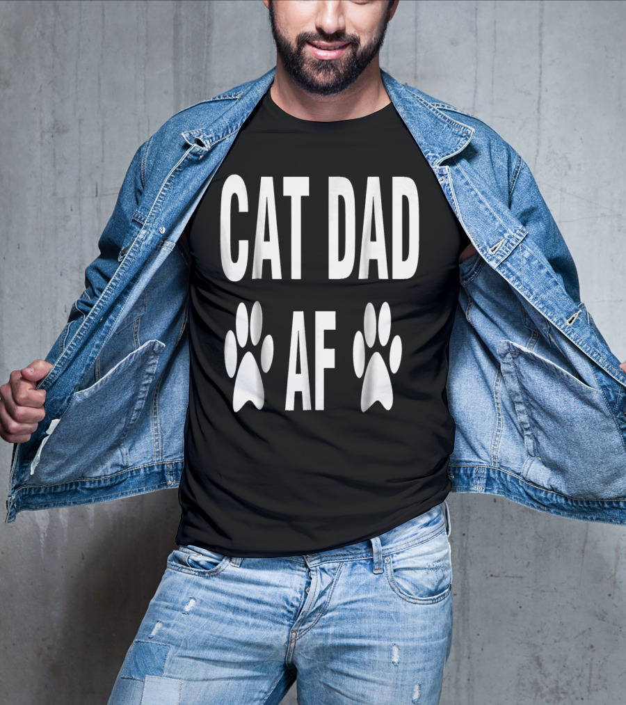 CAT DAD AF Paw Prints T-Shirt