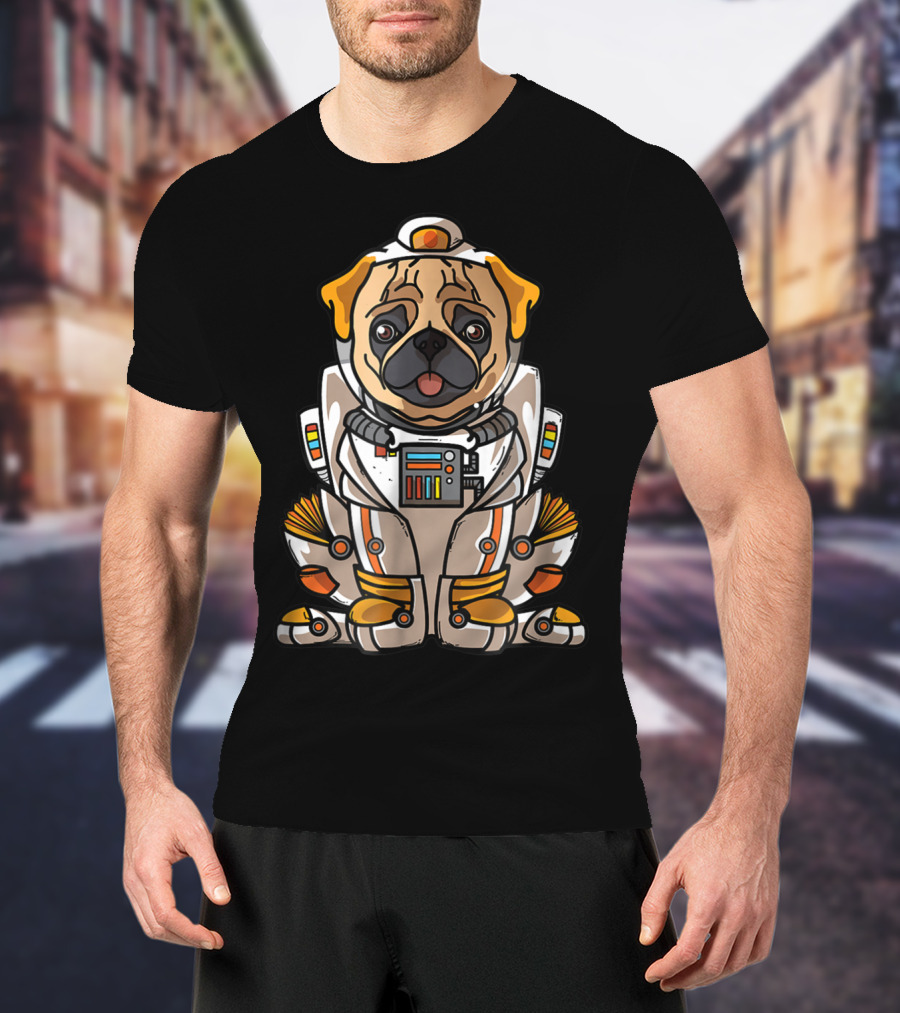Christmas Space Pug Suit Astronaut Dog Owner T-Shirt