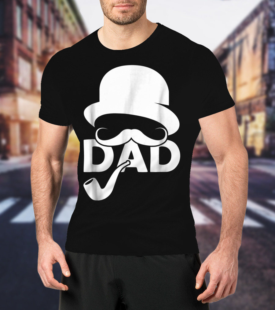 Cool Dad Mustache Hat Pipe T-Shirt