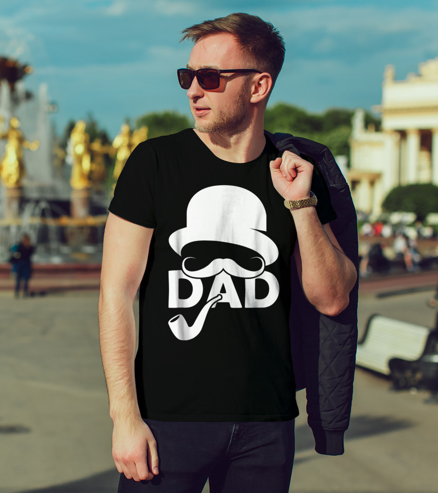 Cool Dad Mustache Hat Pipe T-Shirt