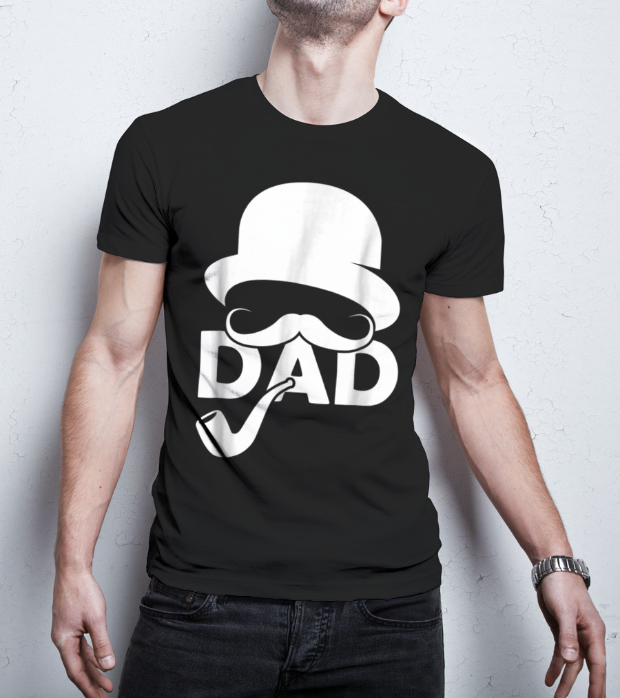 Cool Dad Mustache Hat Pipe T-Shirt