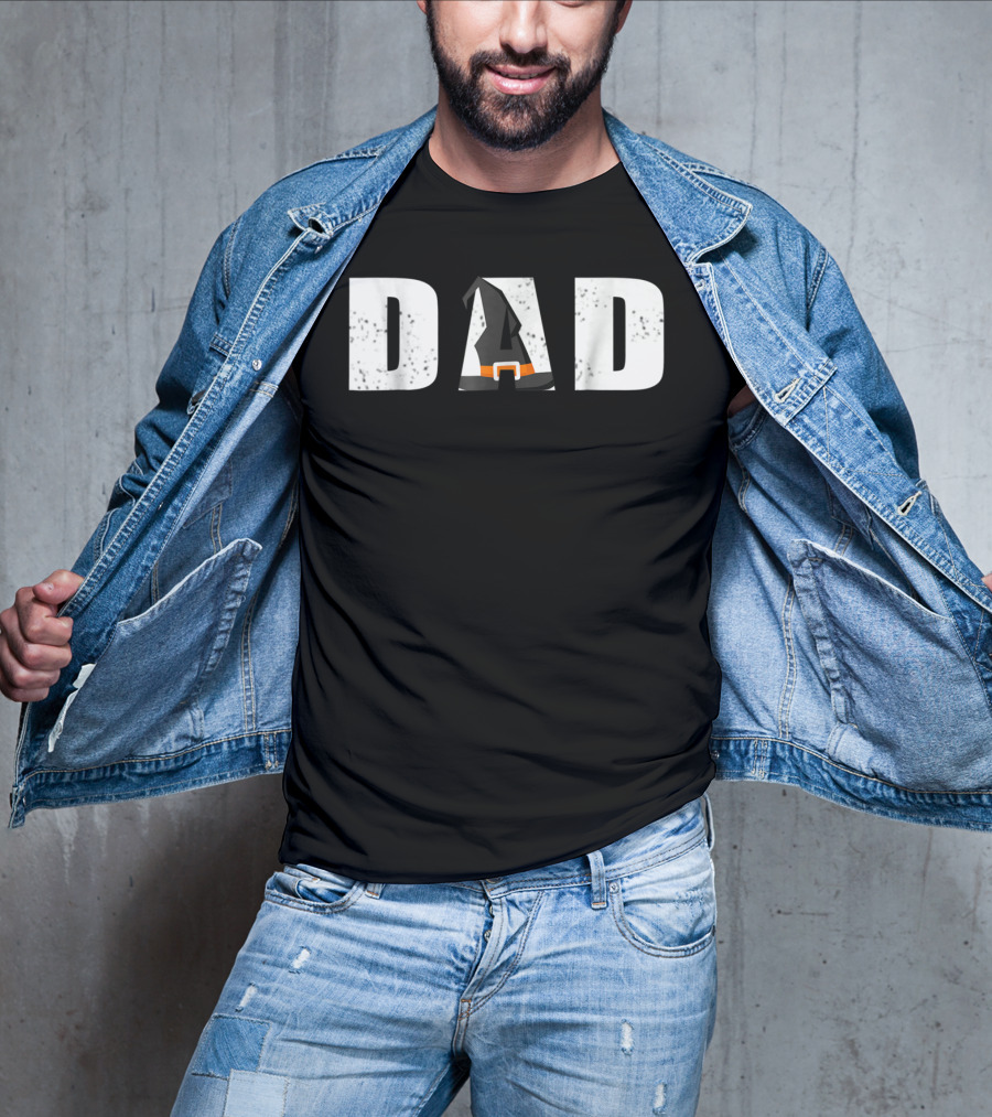 Dad Halloween Witch Hat Family T-Shirt