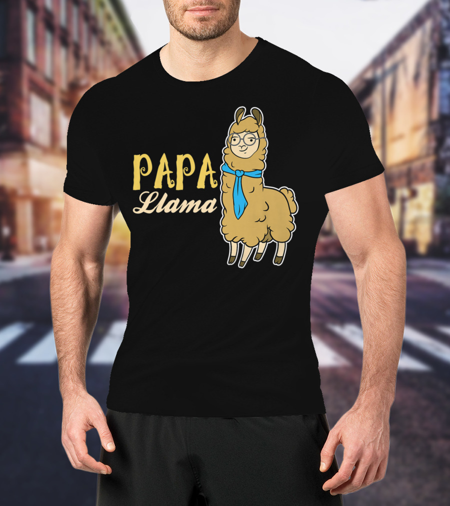 Papa Llama Cool Funny Dad Lover T-Shirt