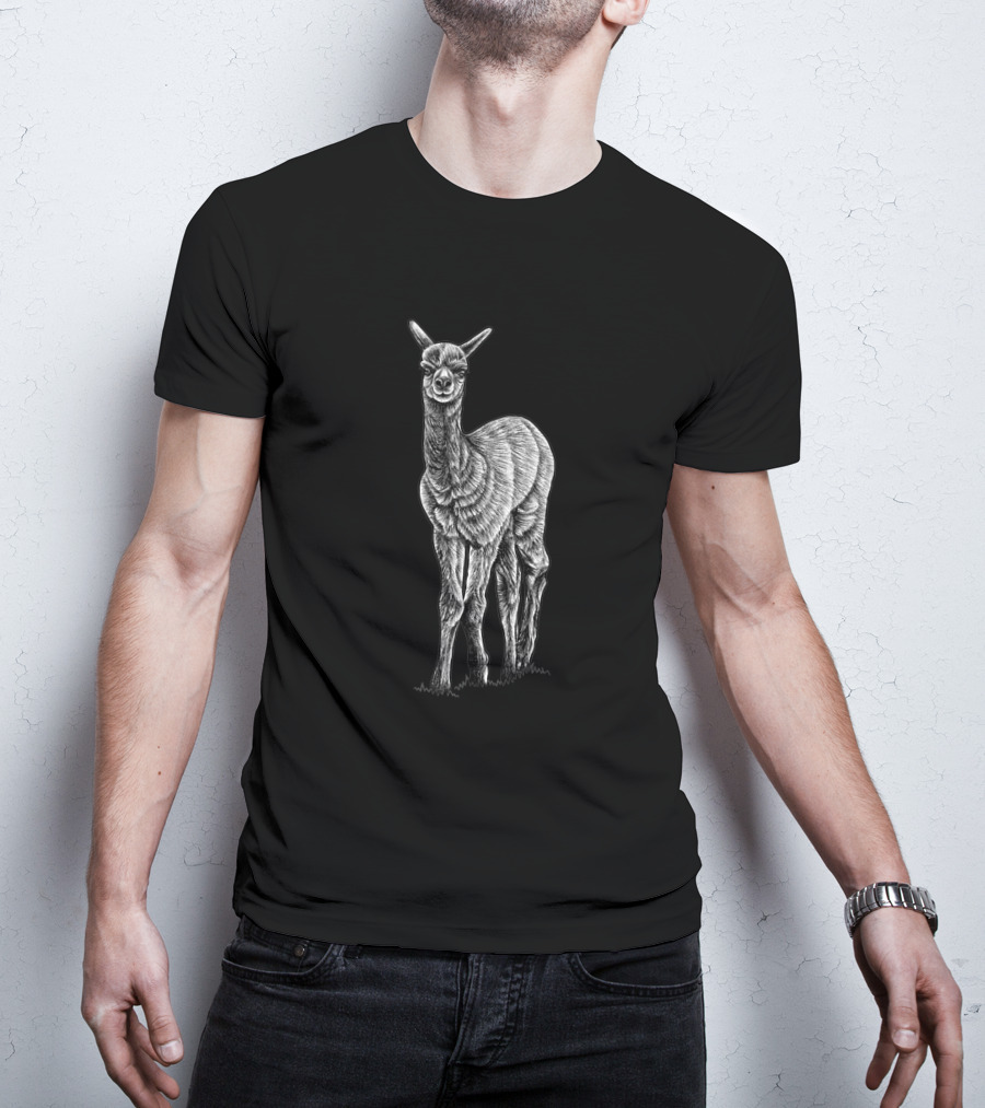 Baby Alpaca Ink Illustration 963585 Detailed T-Shirt