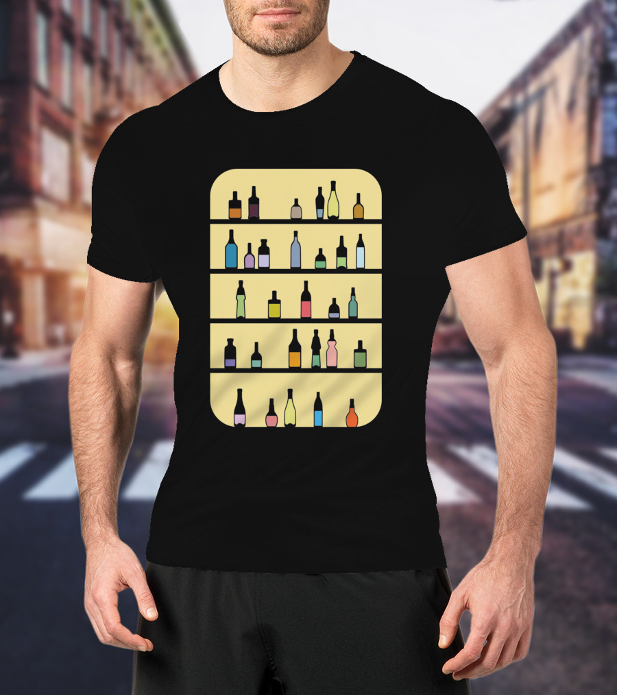 Bar 1225098 Colorful Bottles Shelf Display T-Shirt