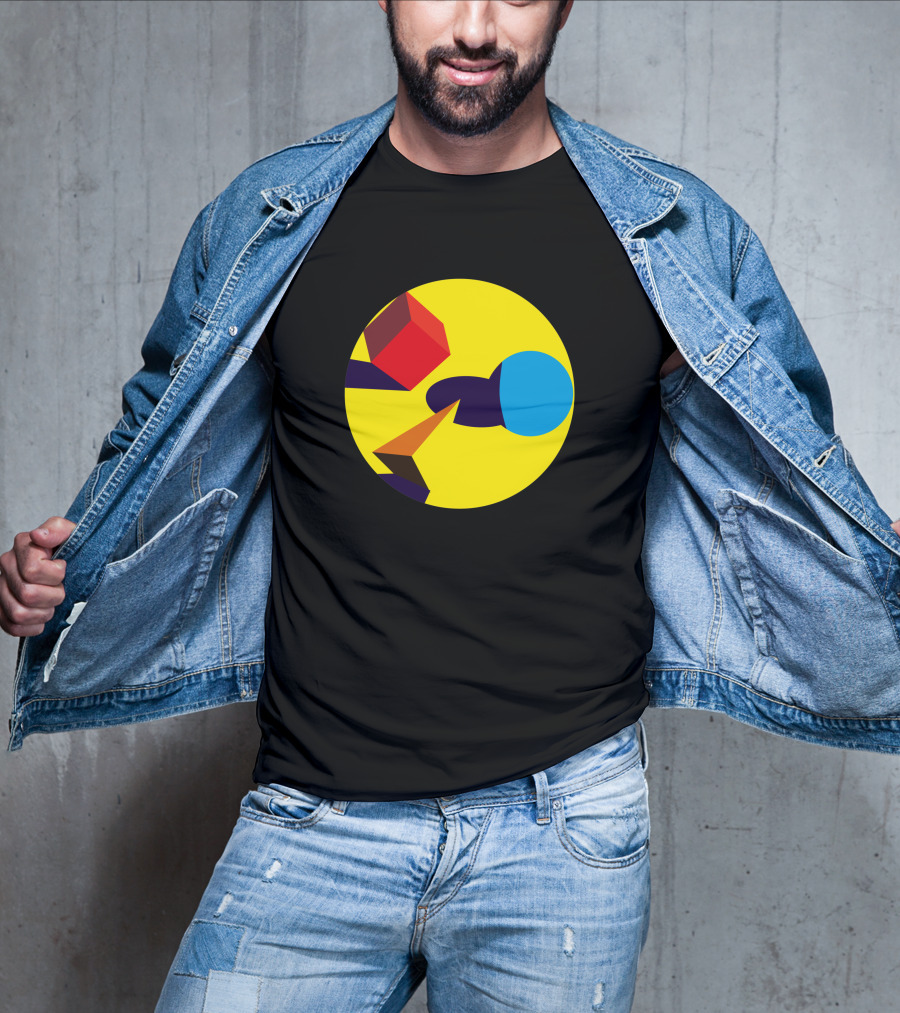 Bauhausian Forms Abstract Geometry 704928 Yellow Circle T-Shirt