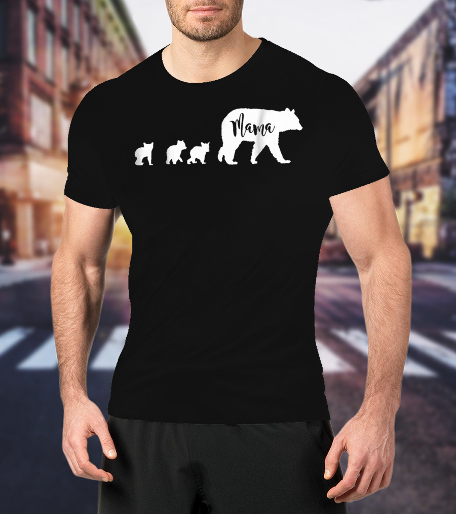 Mama Bear Mom With Three Cubs T-Shirt