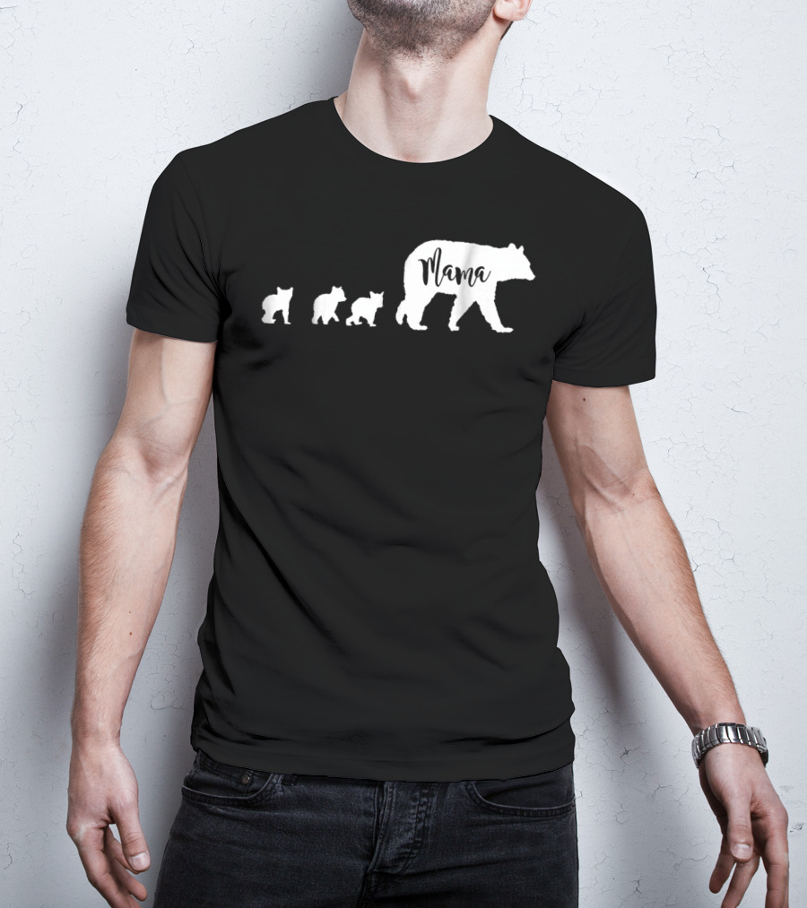 Mama Bear Mom With Three Cubs T-Shirt