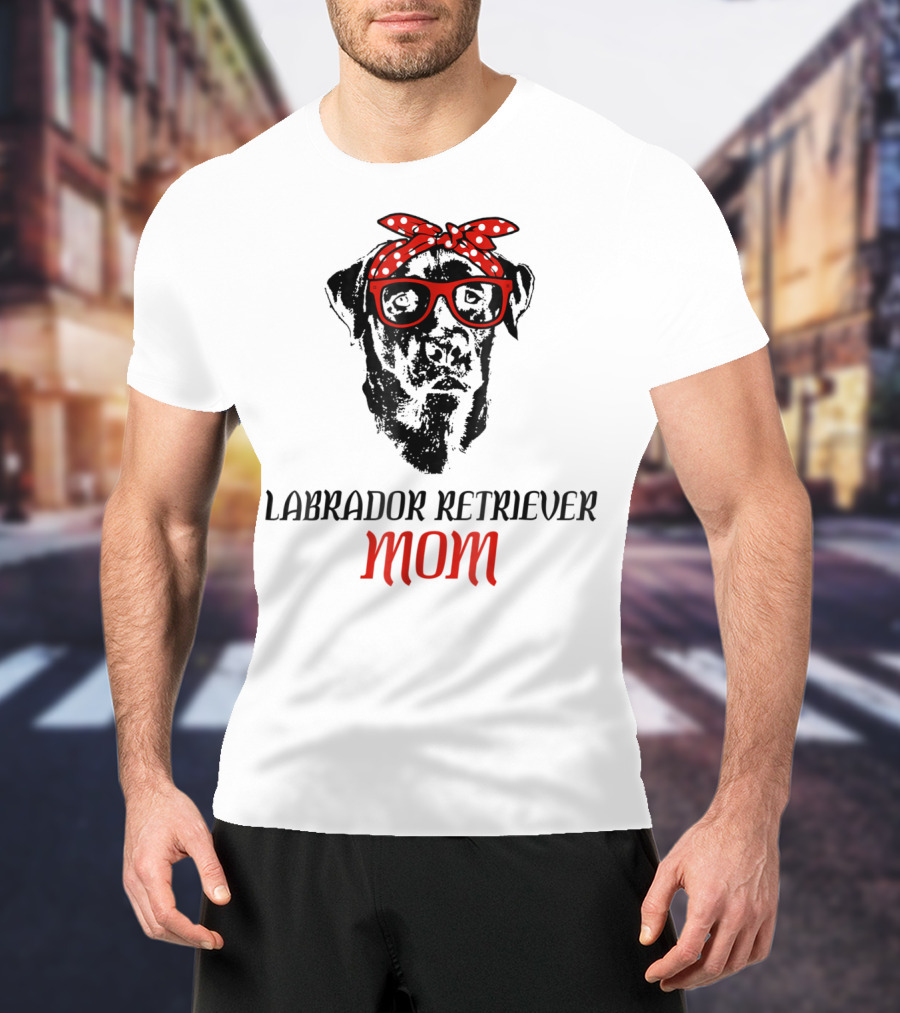 LABRADOR RETRIEVER MOM Dog Lover Retro Glasses Bandana T-Shirt