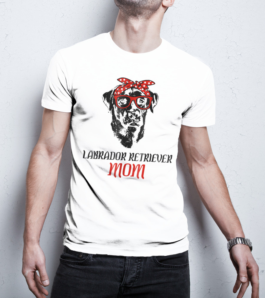 LABRADOR RETRIEVER MOM Dog Lover Retro Glasses Bandana T-Shirt